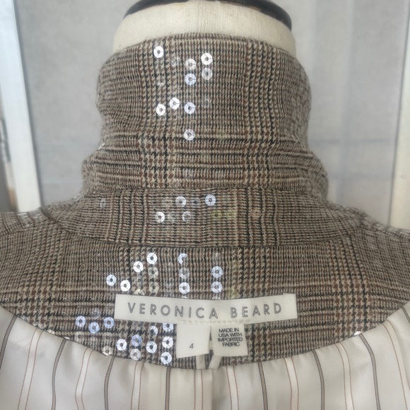 Veronica Beard Plaid Sequined Miller sz 4 - Picture 8 of 13